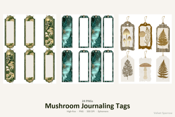 Download Mushroom Journaling Tags - Journaling Collection